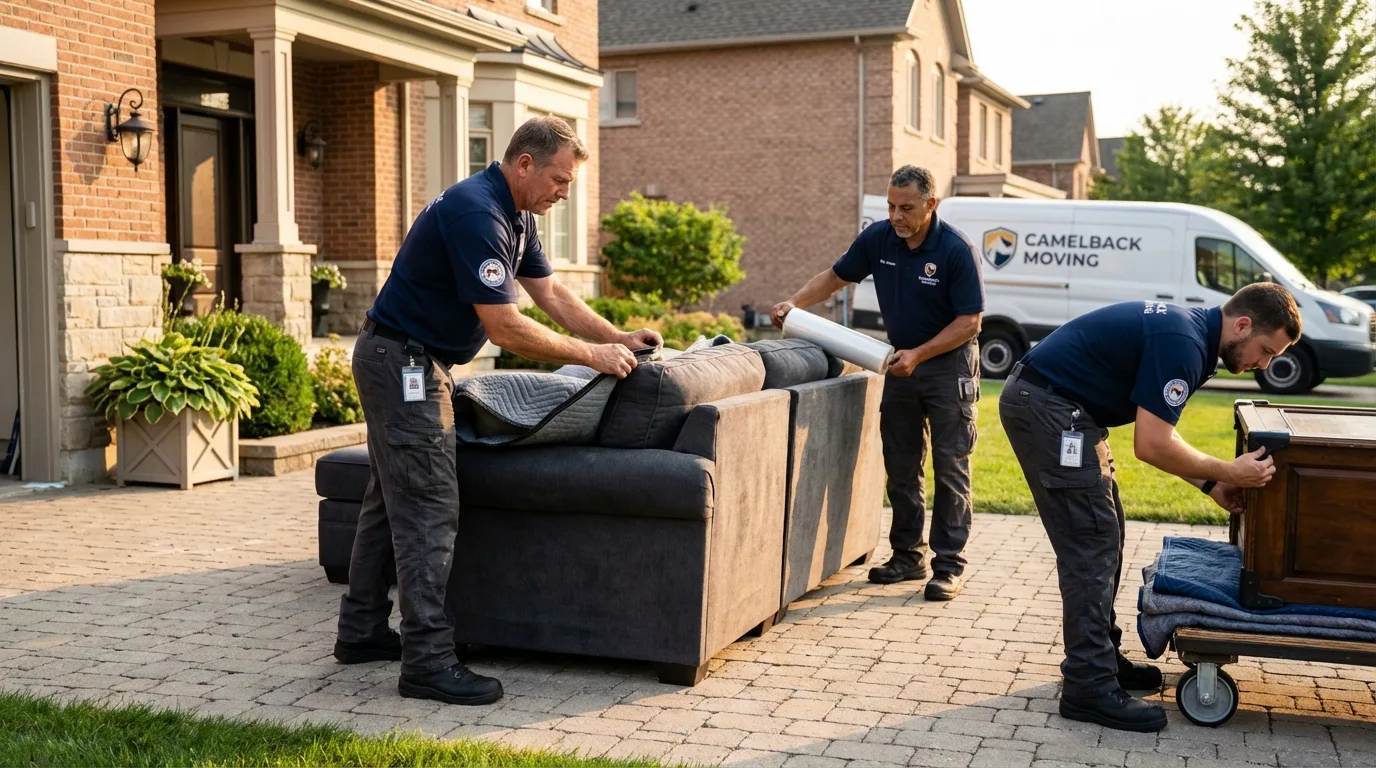 Large estate moving crew wrapping furniture in Riverdale, IL
